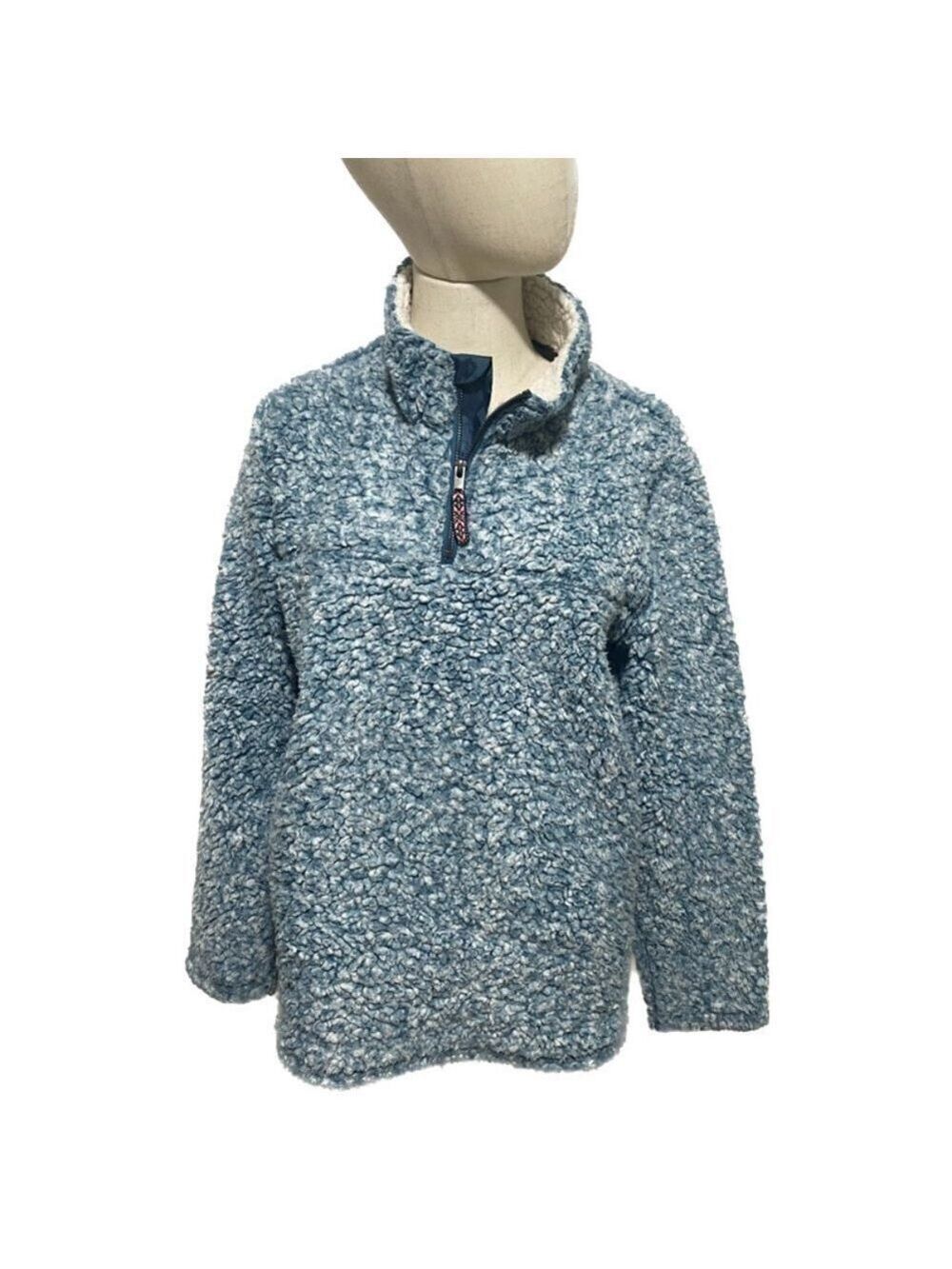 GRANOLACORE COPPER KEYS BLUE SOFT POPCORN SHERPA 1/4 ZIP COLLAR POCKETS YOUTH 16